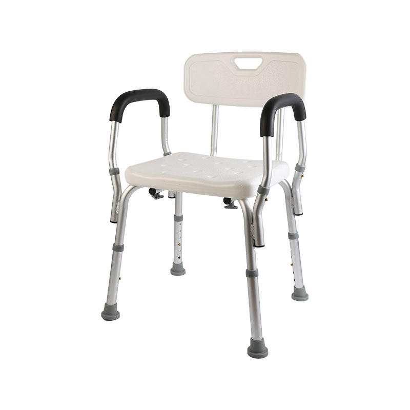 Aluminum Alloy Elderly Disabled Non-Slip Shower Stool Chair With Arms And Back