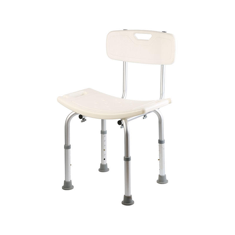 Tool-Free Height Adjustable Removable Back Shower Chair Without Arms