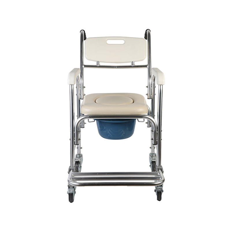 Portable Bathroom Toilet Chair Elderly Commode Chair With Potty Roller