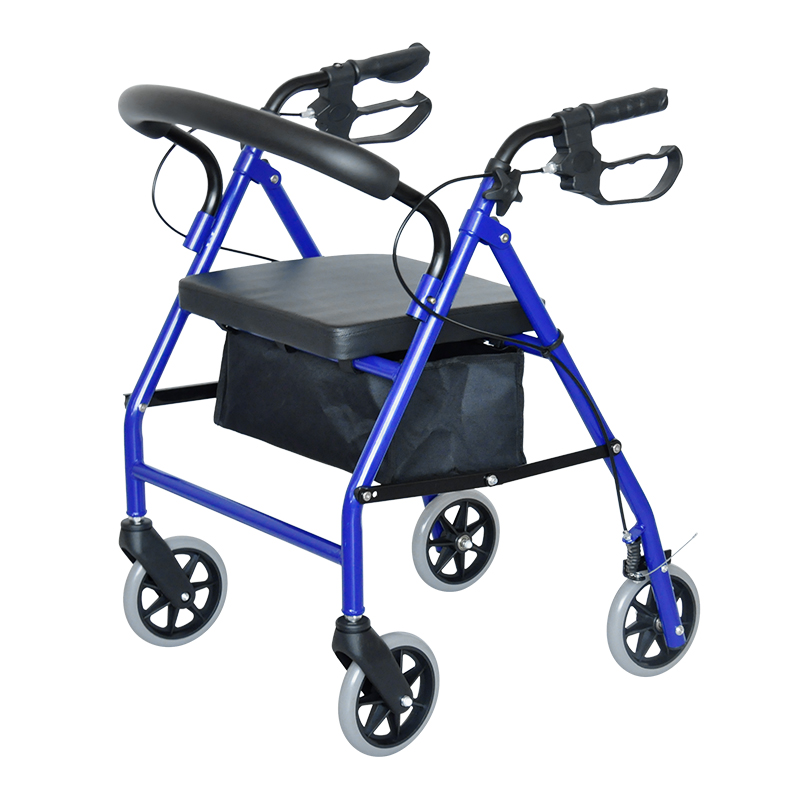 Foldable 4 Wheels Rollator for Elderly and Disabled People Mobility Walker with Seat