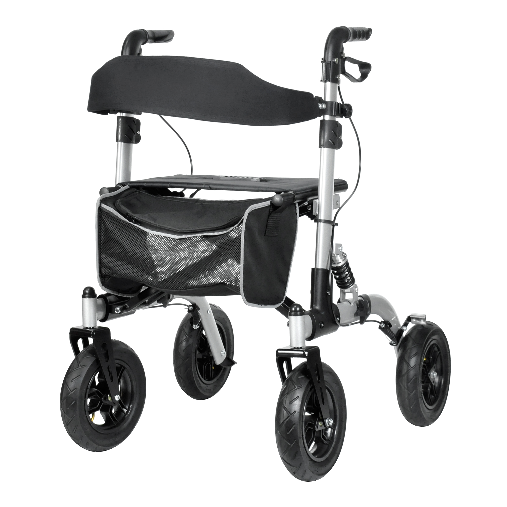  500lbs Walker Rollator for Seniors Foldable, Heavy Duty Tall Walker with Seat, 10