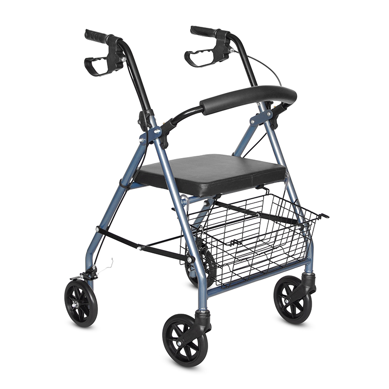  Rehabilitation Products Blue Color With Big Basket Walker Rollator For Older People