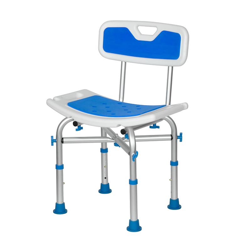 Heavy Duty Height Adjustable Shower Chair with EVA Pad Anti-Slip Bath Seat Bench Handicap Disabled Tool-Free Assembly 