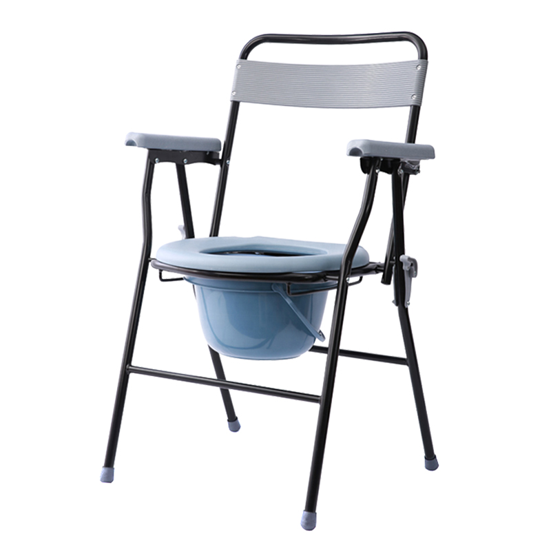 Medical Equipment Portable Folding Aluminum Adjustable Shower Toilet Chair Commode for Disabled People 6003C